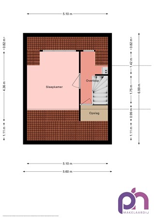 Floorplan - J. Sasboutstraat 33, 3201 PC Spijkenisse